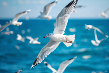 Obraz premium seagull flying in the sky