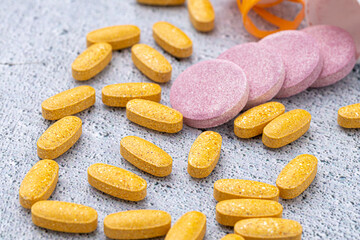 Variety of medicines and drugs.Medicine and healthcare concept.