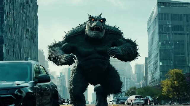 Giant monster in the city