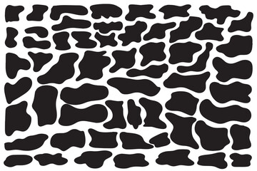 Set of black spots of organic liquid. Abstract spots. Flat design, vector. Vector illustration. Vector 