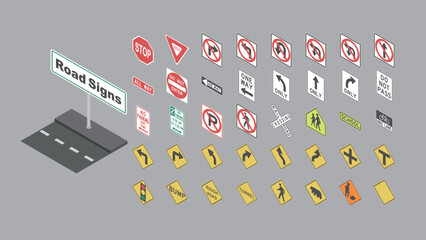 isometric road sign © Hayato Tanimoto