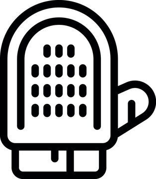 recommend clip art: Simple line style icon of an oven mitt, perfect for representing baking and cooking