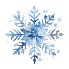 snowflakes watercolor isolated on transparent background cutout