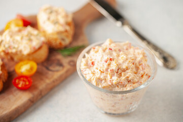 Homemade Pimento Cheese Spread Bruschetta