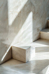 Abstract marble background with podium for product representation 