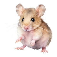 rat watercolor isolated on transparent background cutout