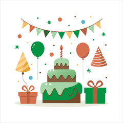 birthday cake color vector