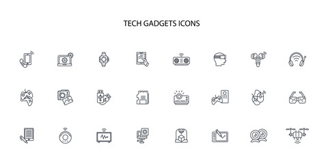 Tech gadgets icon. vector.Editable stroke.linear style sign for use web design,logo.Symbol illustration.