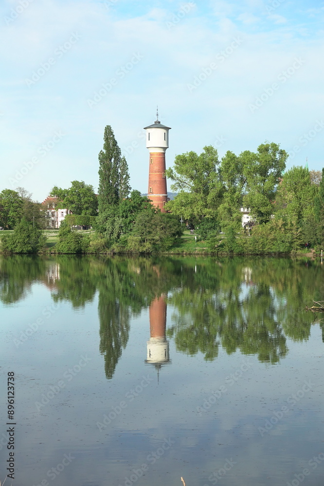 Canvas Prints Neckar bei Ladenburg