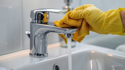 The cleaning of a faucet