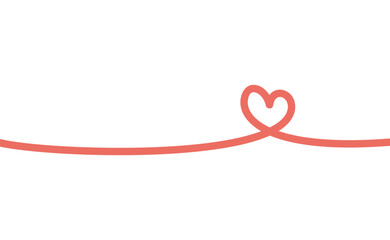 Heart continuous line drawing. Single contour heart for love design.