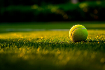 yellow tennis ball on green grass field