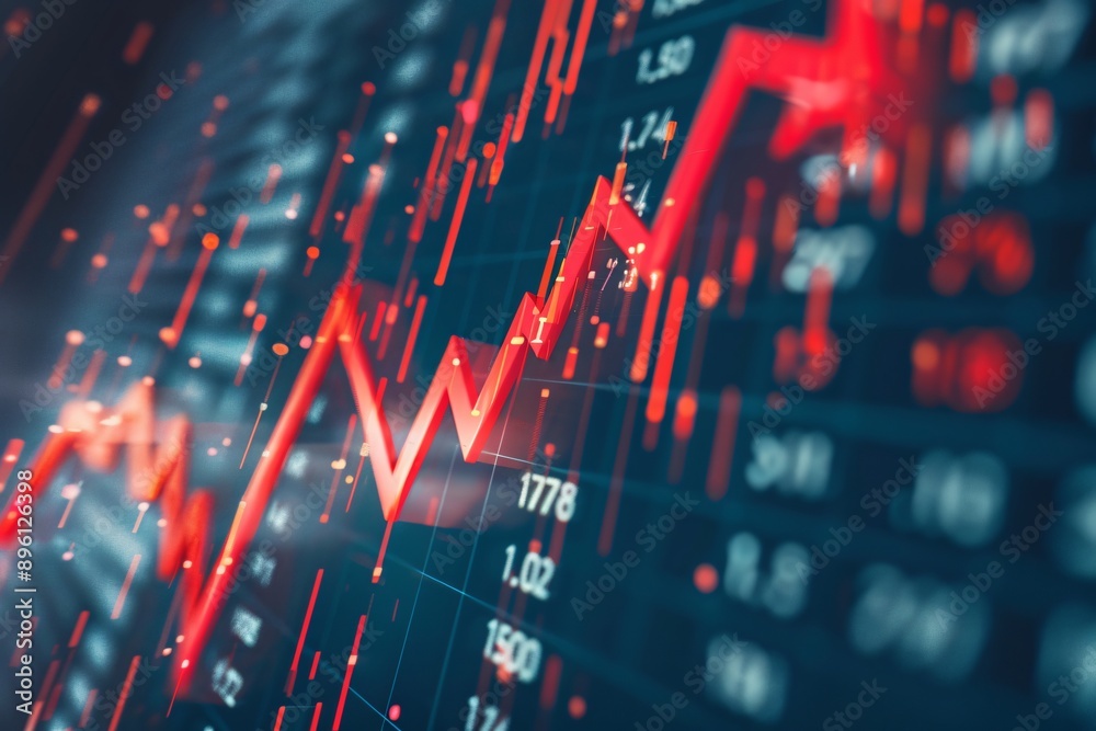 Poster stock market graph