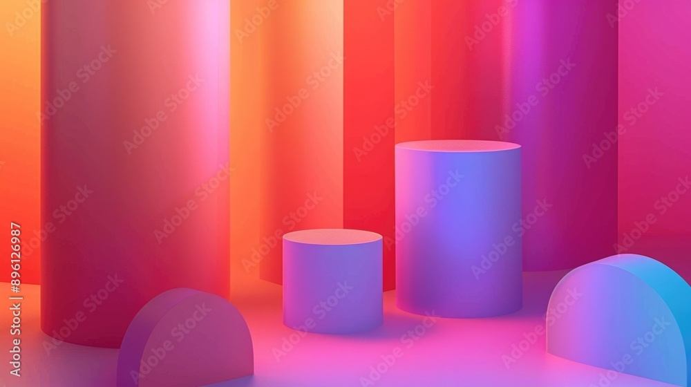 Aufkleber A collection of variously colored cylindrical objects in a indoor setting