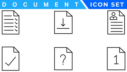 Document line icon set. Documents symbol collection. Different documents icons vector illustration