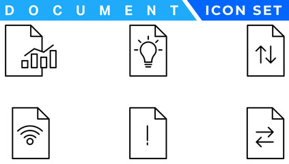 Document line icon set. Documents symbol collection. Different documents icons vector illustration