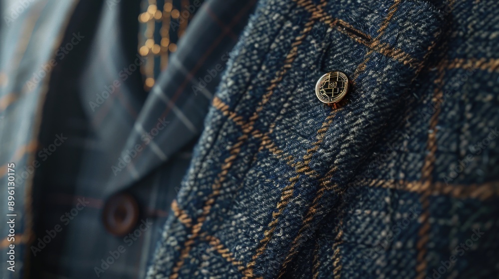 Poster Close-up view of a jacket with a single button