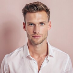 Obraz premium Portrait of a man in a white shirt