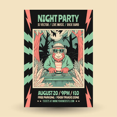 Night party poster design © Ray Garrido