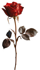 PNG  Elegant red rose on white