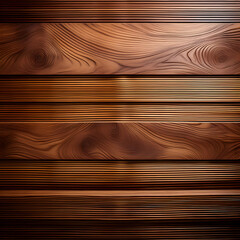 a panoramic wood background showcasing brown acoustic panels, highlighting the textures and rich tones of the wood. 