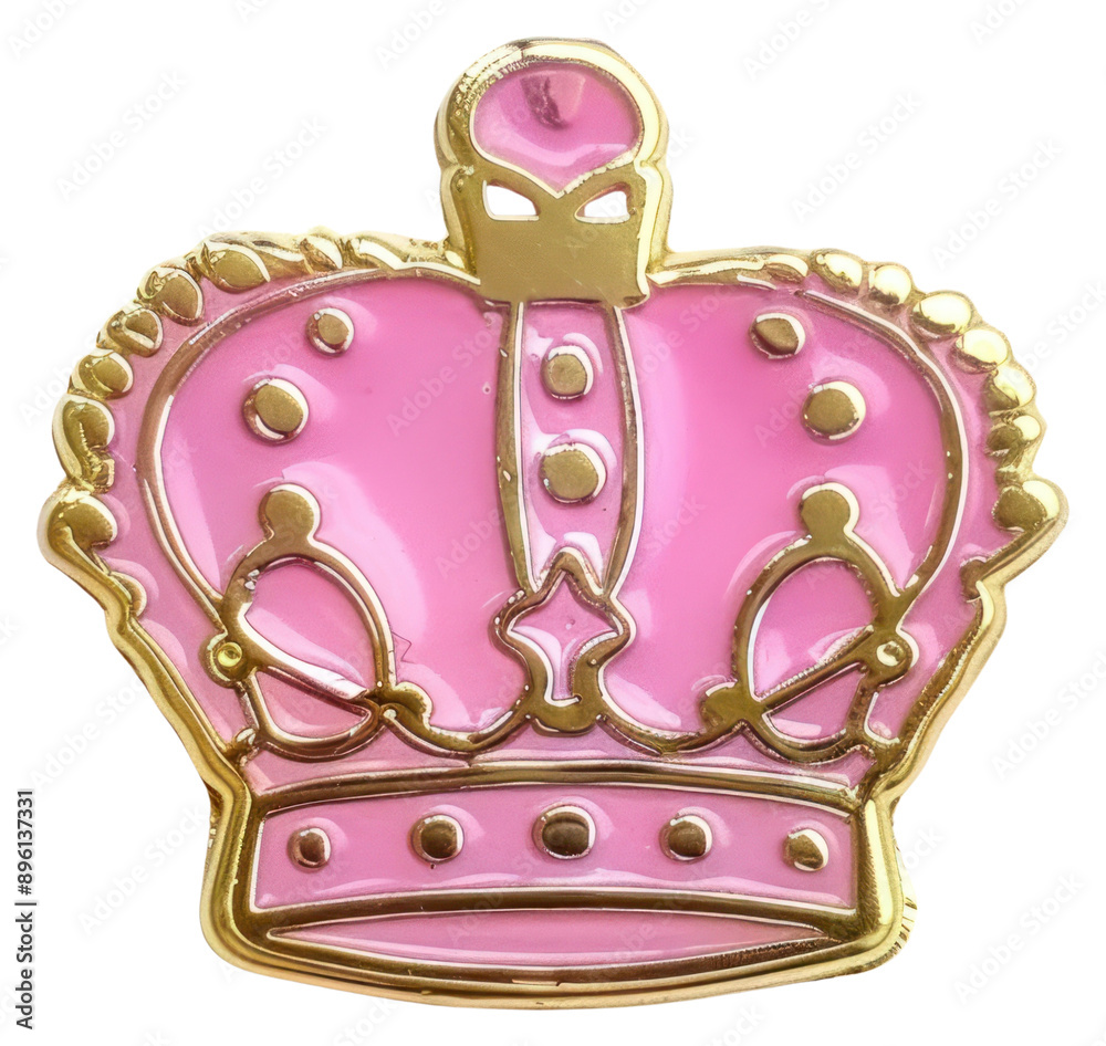 Poster pink crown enamel pin