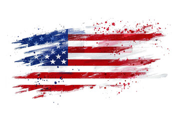 USA flag in brush stroke paint