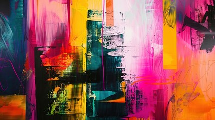 Abstract Colorful Acrylic Painting