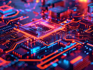 Obraz premium High-Tech Quantum Computing Interface: Sleek and Modern Design