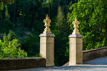 Cesky Sternberk, Czech republic - July 18, 2021.  Cesky Sterberk castle is of the mid-13th century, located on the west side of the river Sazava 