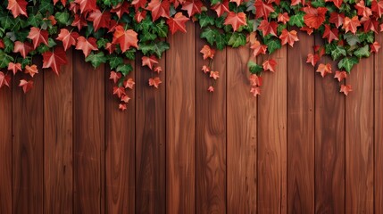 A charming wooden fence covered in climbing ivy