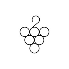 grape icon. Thin line grape icon from vegetables and fruits collection. Outline vector isolated on white background.