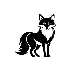 Fox silhouette vector illustration Fox silhouette Icon and Sign, fox silhouette isolated on white background