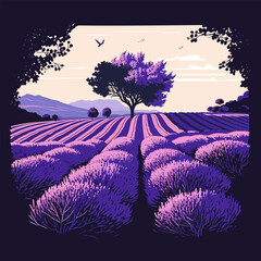 Beautiful colors purple lavender fields, Provence in France © Dutko Viktoria