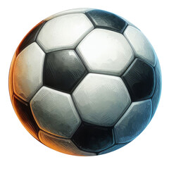 football, soccer ball watercolor vector, white background, isolated image.
