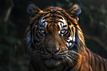 Obraz premium A Close-Up Portrait of a Majestic Tiger