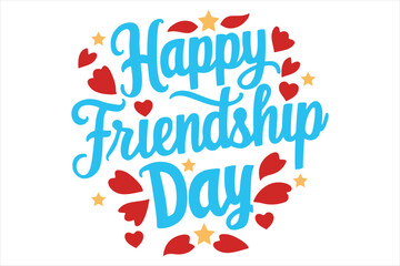 Pro Happy Friendship Day Silhouette vector style with white background
