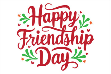 Pro Happy Friendship Day Silhouette vector style with white background