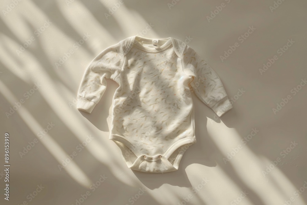 Aufkleber A clean and simple image of a baby bodysuit lying flat on a white surface