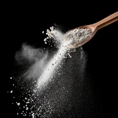 Natural white soil splash on black color