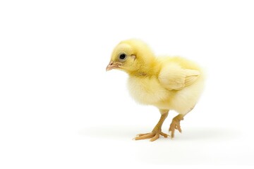 Fototapeta premium Cute Little Yellow Chick on White Background