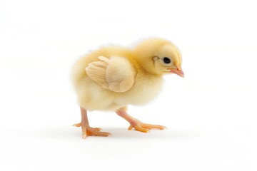 Obraz premium A Small Chick on a White Background