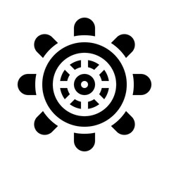 ship wheel glyph icon