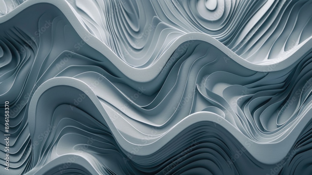 Poster close-up view of undulating waves or ripples on a surface, suitable for use in scientific, education