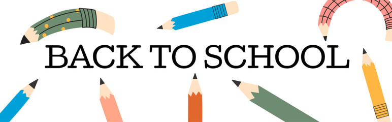 Back to school banner. Vector illustration.