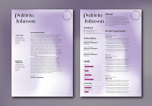 Purple Gradient Resume Layout