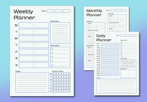 Light Blue Minimal Planner