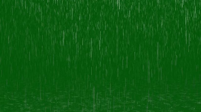 Realistic Rain Green Screen Enhance Your Videos, Easy editable green screen video, high quality vector 3D illustration. Top choice green screen background 4k video.