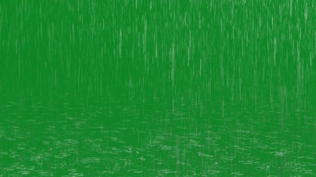 Realistic Rain Green Screen Enhance Your Videos, Easy editable green screen video, high quality vector 3D illustration. Top choice green screen background 4k video.