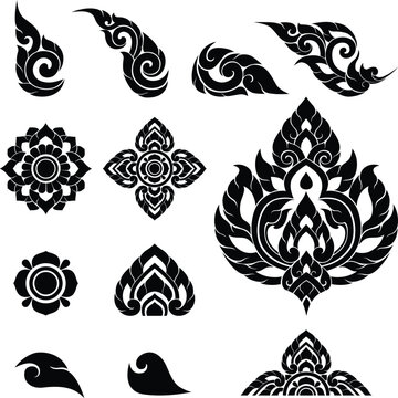 Thai Pattern Art for Decorations in Silhouettes